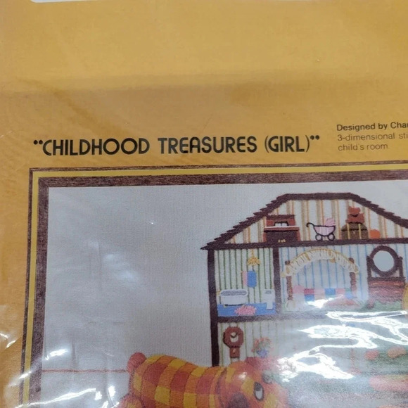 🌴3/$15🌴Sunset Stitchery Crewel Kit 2611 Childhood Treasures Girl 70 Kitsch - Picture 2 of 9